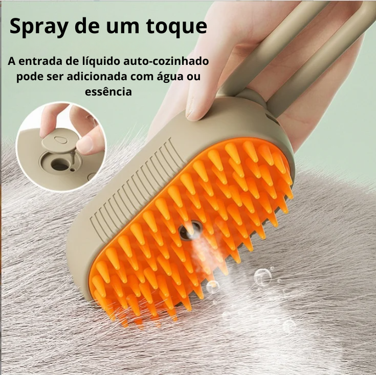 VapoPet 4X: Escova Multifuncional Vapor & Massageadora