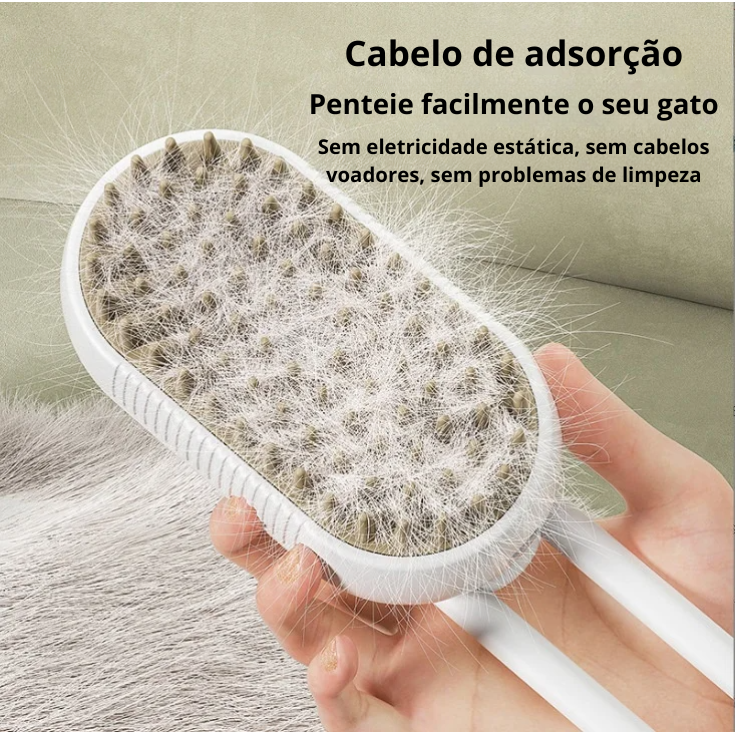 VapoPet 4X: Escova Multifuncional Vapor & Massageadora