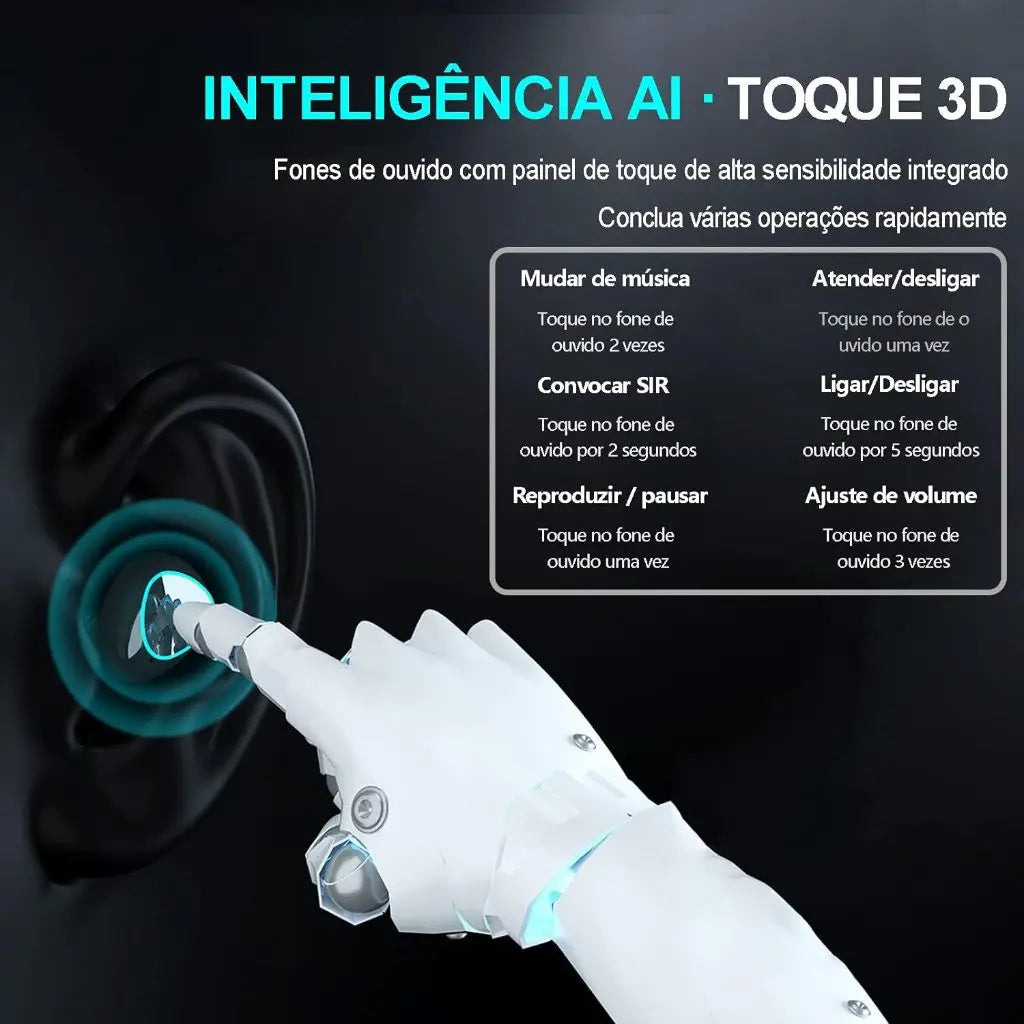Fone de Ouvido Bluetooth 5.1 M10 TWS Estéreo com Estojo de Carregamento