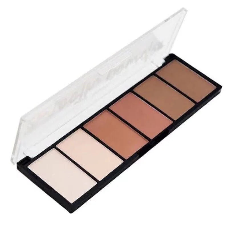 Paleta de Pó Iluminador, Bronzeador e Contorno Luisance com 6 Cores