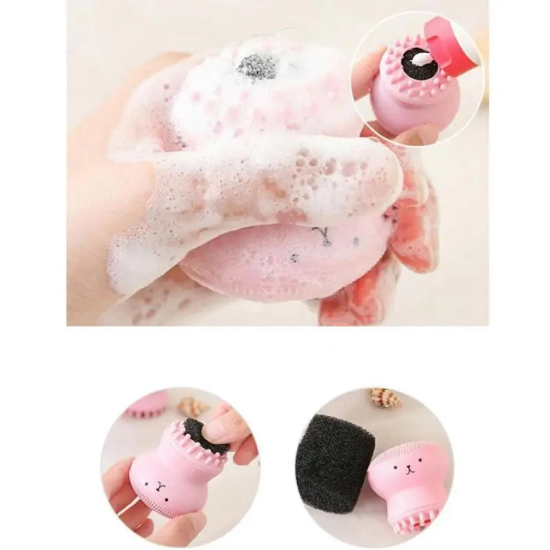 Kit de Base e Esponja Octopus Drop - Para Limpeza Facial e Maquiagem