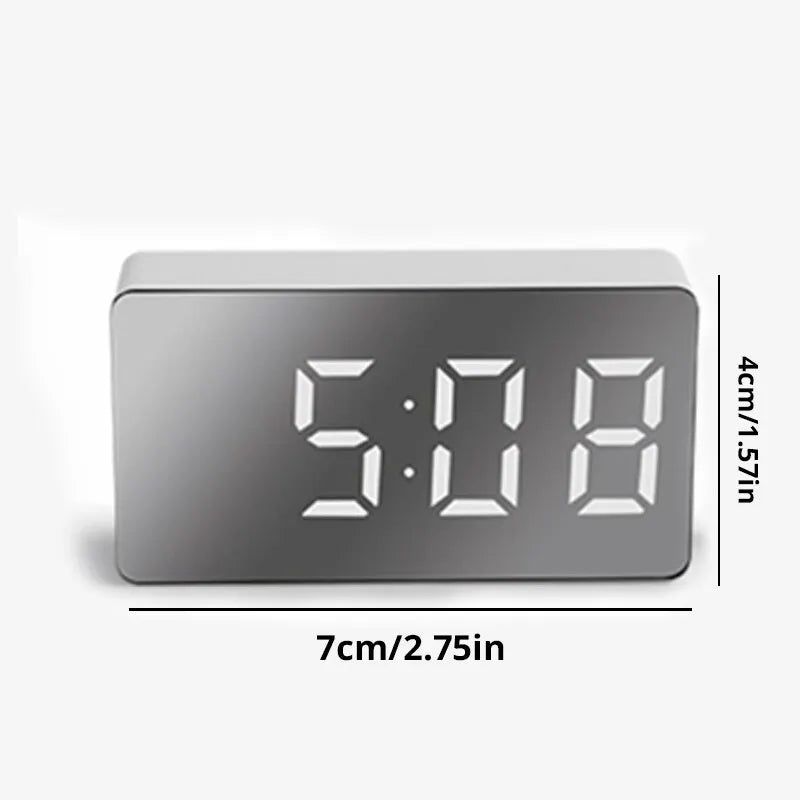 Relógio de Mesa LED Branco com Alarme e Luz Noturna