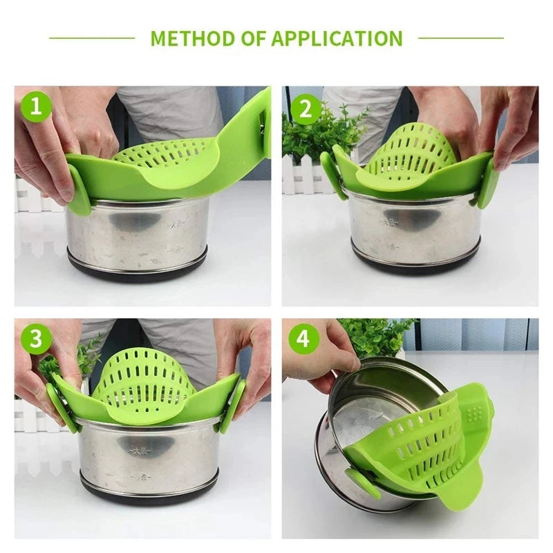 Coador Universal de Silicone para Panela – Antiderrapante e Food Grade