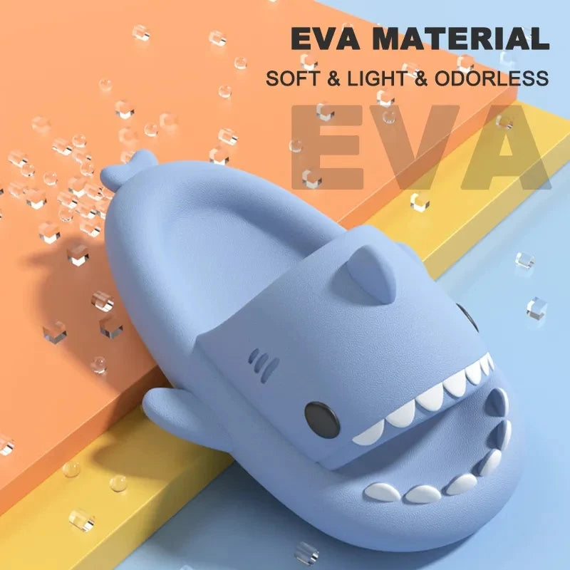 Chinelos de Tubarão Femininos e Masculinos, Antiderrapantes e Fofos, EVA, Para Verão e Praia