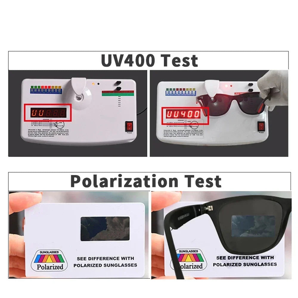 Óculos de Sol Polarizados Quadrados - Femininos e Masculinos, UV400