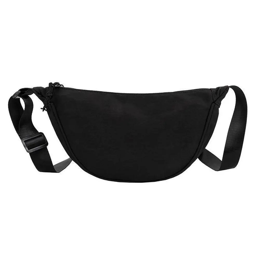 Bolsa Tiracolo de Nylon Hobo, Fashion Dumpling, Pequena e Casual, com Alça Ajustável para Ombro - Bolsa Feminina