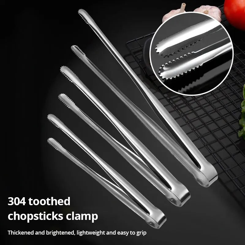 Pinça de Aço Inoxidável para Churrasco - Utensílio de Cozinha