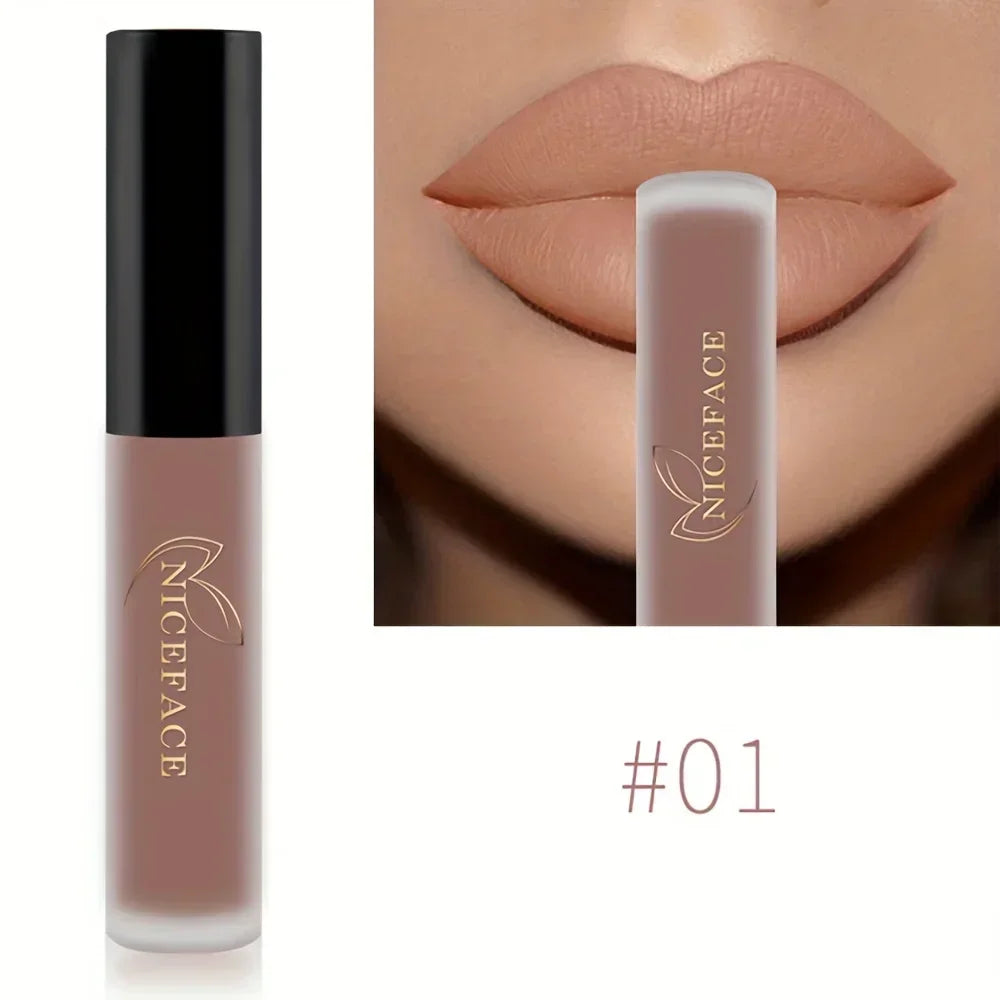 Lip Glaze Matte Velvet - 20 Cores, Alta Pigmentação, Longa Duração