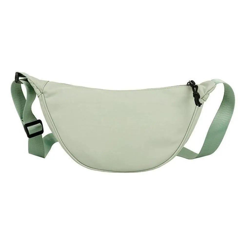 Bolsa Tiracolo de Nylon Hobo, Fashion Dumpling, Pequena e Casual, com Alça Ajustável para Ombro - Bolsa Feminina