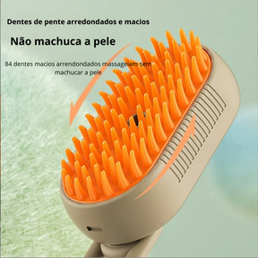 VapoPet 4X: Escova Multifuncional Vapor & Massageadora