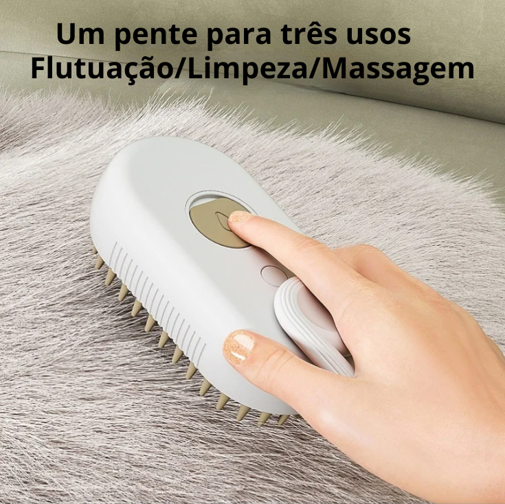 VapoPet 4X: Escova Multifuncional Vapor & Massageadora
