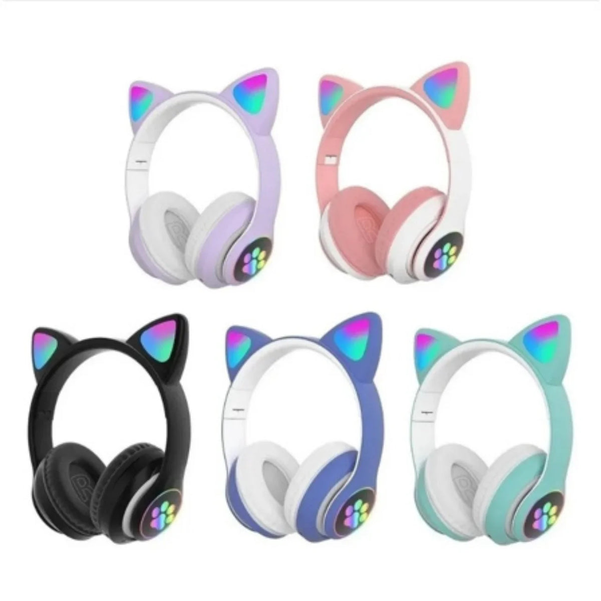 Fone de Ouvido Bluetooth com Orelhas de Gato - Sem Fio