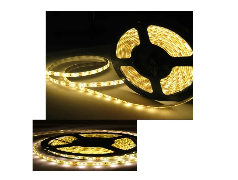 Fita LED 5m 3528 Branco Quente - À Prova d'Água e Dupla Face