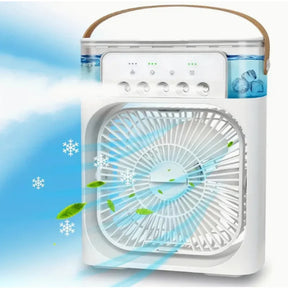 Ventilador de Nebulização e Umidificador com 3 Velocidades, Design Compacto e Portátil, Ideal para Dias Secos