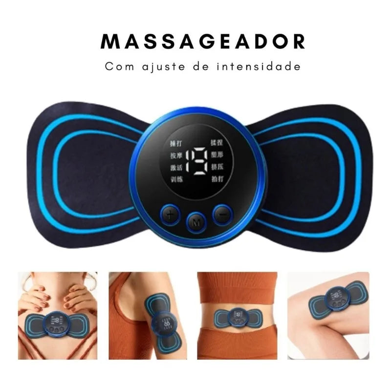 "Mini Massageador Elétrico Portátil EMS para Alívio da Dor Muscular Cervical"