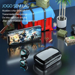 Fone de Ouvido Bluetooth 5.1 M10 TWS Estéreo com Estojo de Carregamento