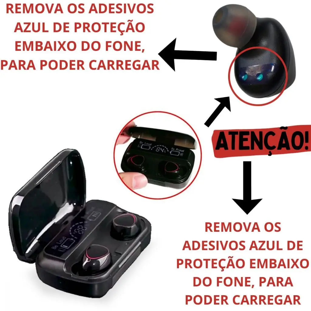 Fone de Ouvido Bluetooth 5.1 M10 TWS Estéreo com Estojo de Carregamento