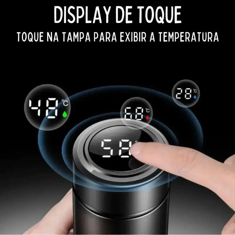 Garrafa Térmica de Aço com Termômetro Digital 500ml