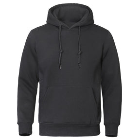 Moletom Masculino com Capuz de Lã, Cor Sólida, Moda Streetwear Casual, Solto e Respirável
