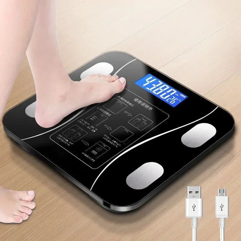 Balança Eletrônica Inteligente para Gerenciamento Corporal e Perda de Gordura, Bluetooth, Ultraprecisa