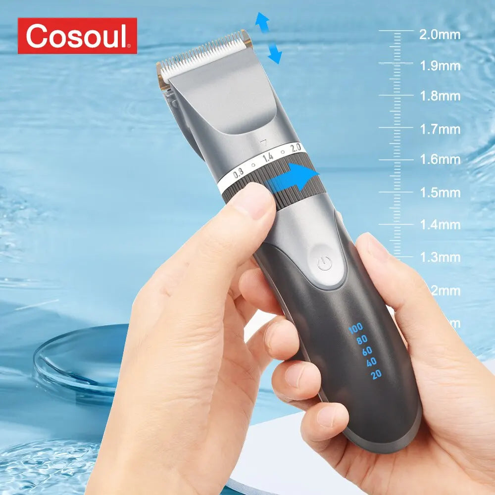 Máquina de Cortar Cabelo Profissional, Elétrica e Sem Fio, Recarregável, para Homens, Adultos e Crianças