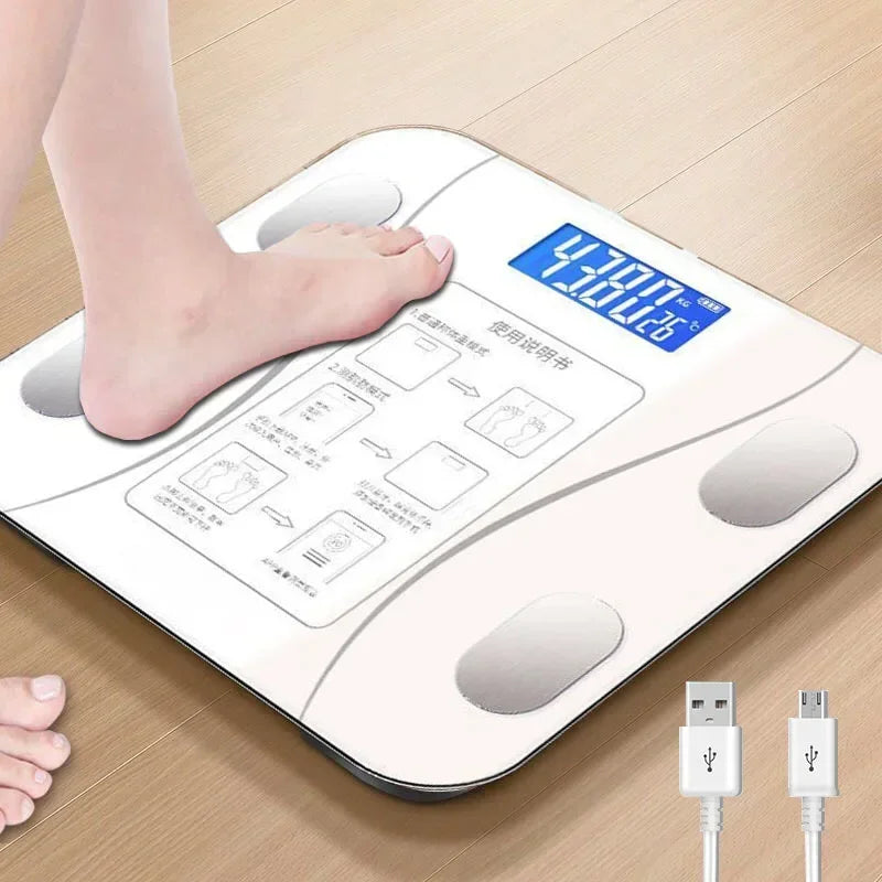 Balança Eletrônica Inteligente para Gerenciamento Corporal e Perda de Gordura, Bluetooth, Ultraprecisa