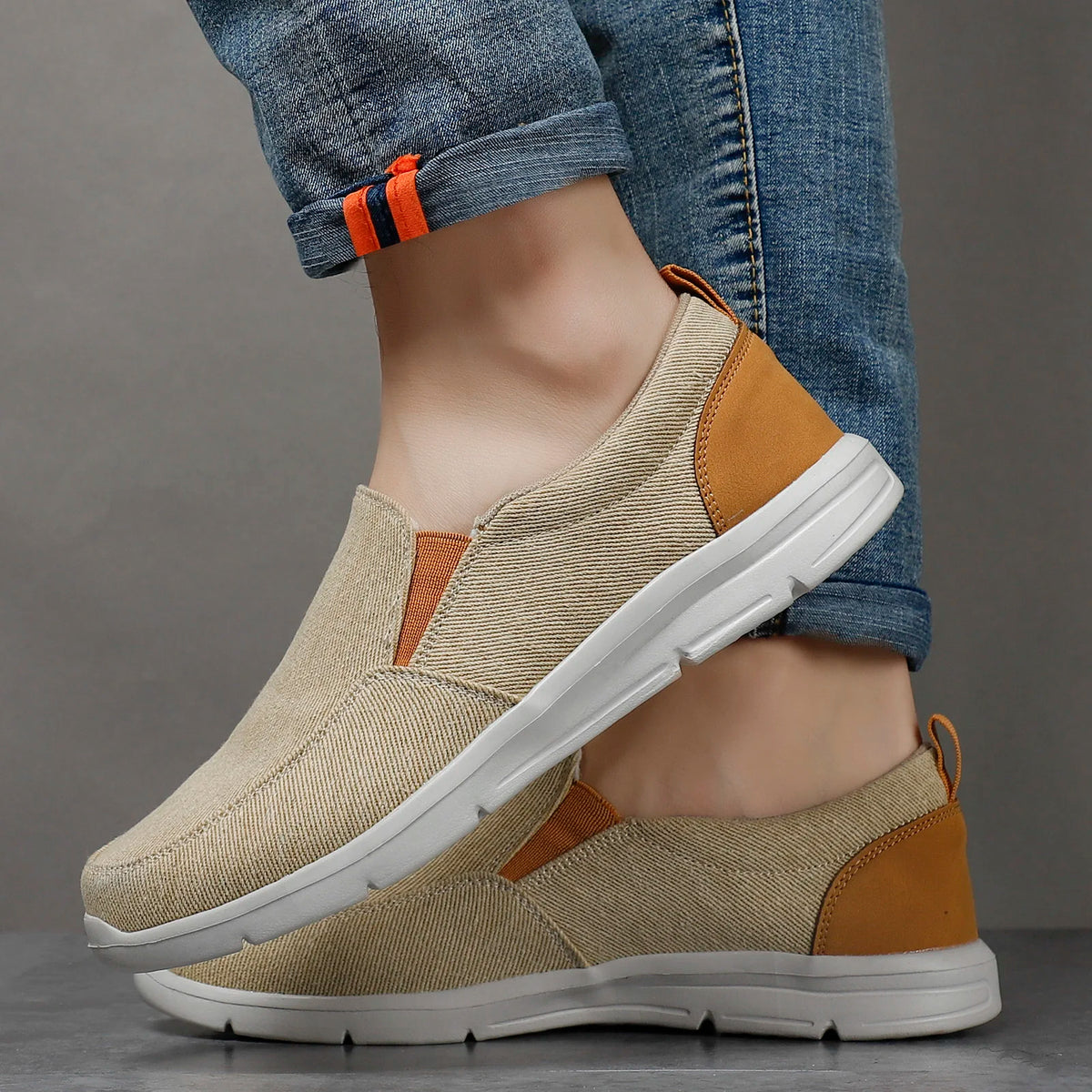 Sapatos masculinos de verão, sapatos de lona, respiráveis, confortáveis, tênis para caminhada ao ar livre, mocassins clássicos para homens