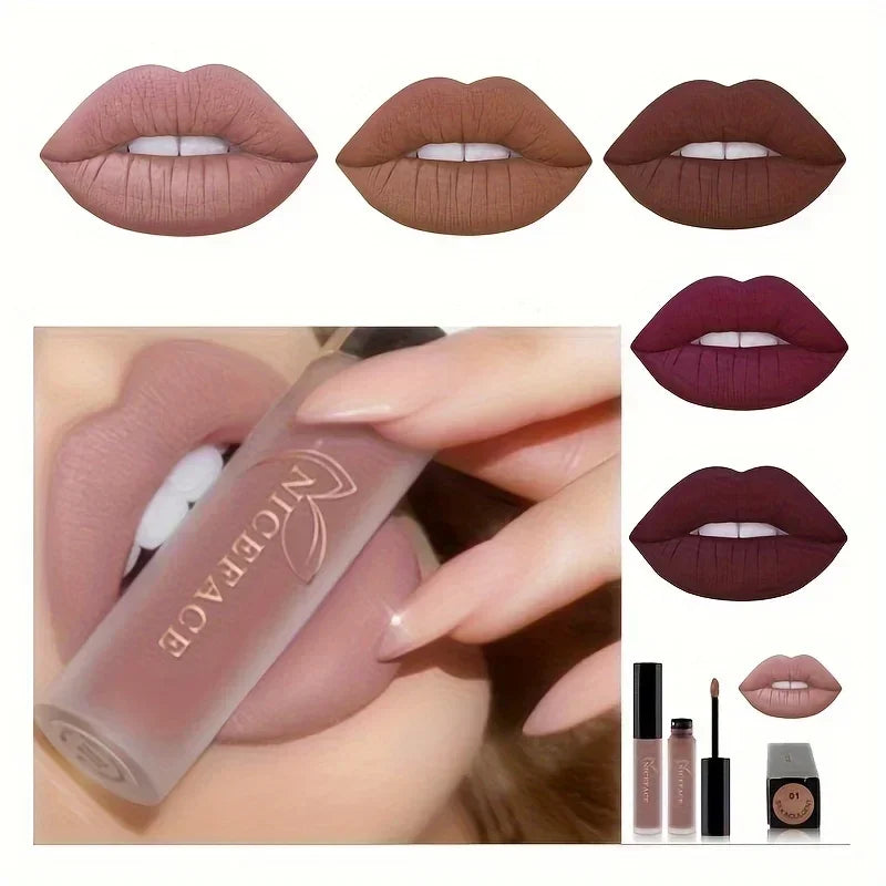 Lip Glaze Matte Velvet - 20 Cores, Alta Pigmentação, Longa Duração