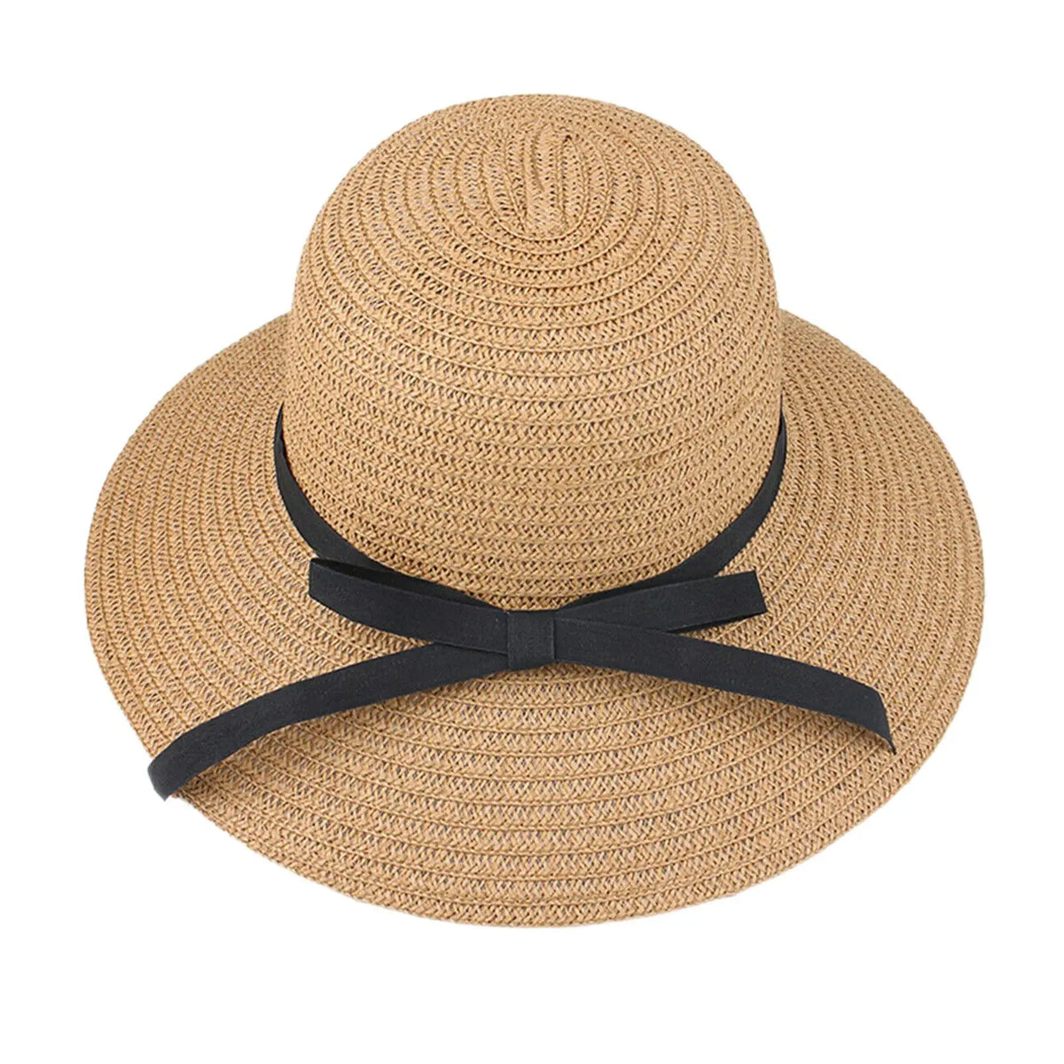Chapéu de Sol de Palha para Mulheres com Laço