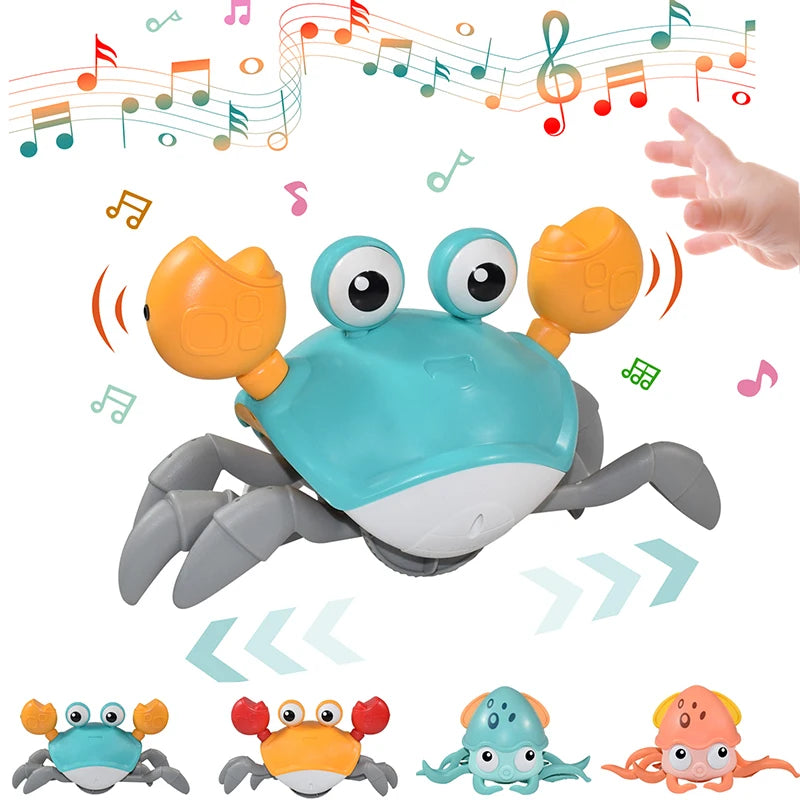 Brinquedo Eletrônico Rastejante para Crianças - Caranguejo e Polvo Musical e Educacional