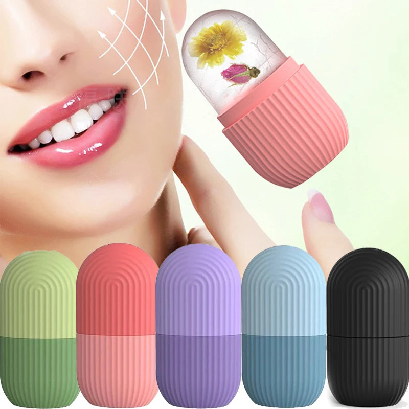Bandejas de Cubo de Gelo de Silicone, Bola de Gelo Massageadora Facial para Contorno, Tratamento e Cuidados com a Pele