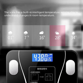 Balança Eletrônica Inteligente para Gerenciamento Corporal e Perda de Gordura, Bluetooth, Ultraprecisa