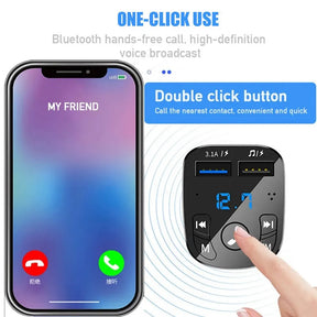 Receptor FM e MP3 para Carro - Bluetooth 5.0, Dual USB, Carregador Rápido