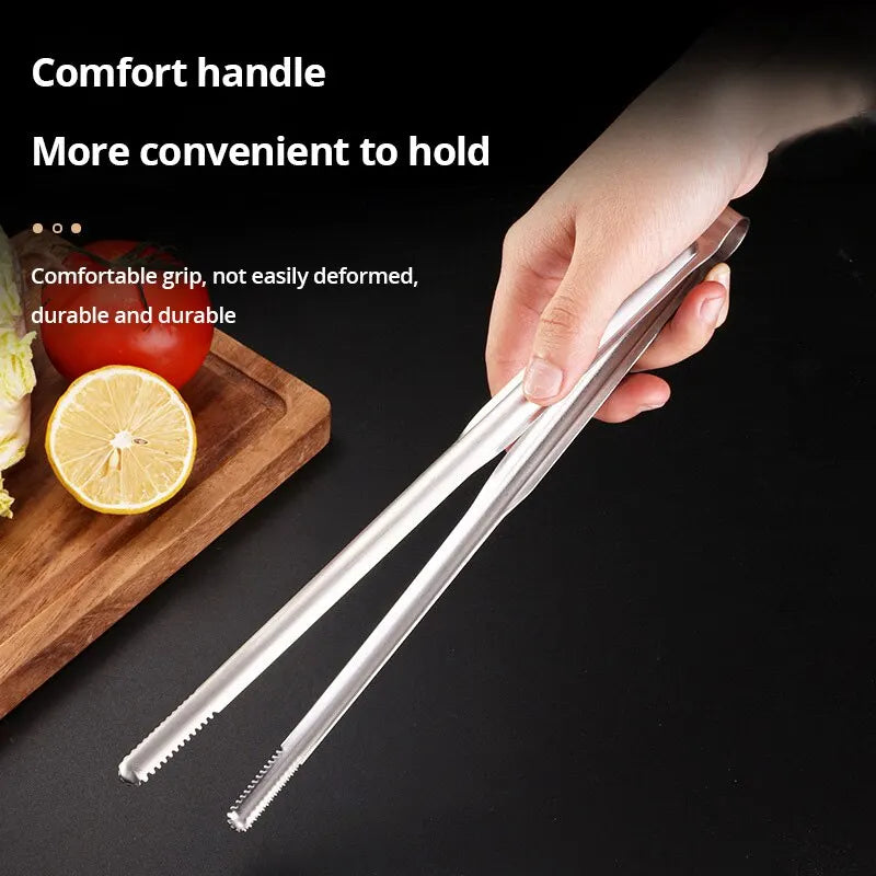 Pinça de Aço Inoxidável para Churrasco - Utensílio de Cozinha