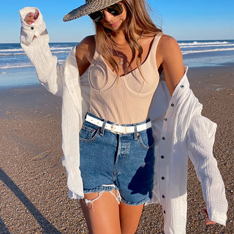 Cinto Feminino em PU com Fivela Metálica - Para Vestidos, Jeans e Calças
