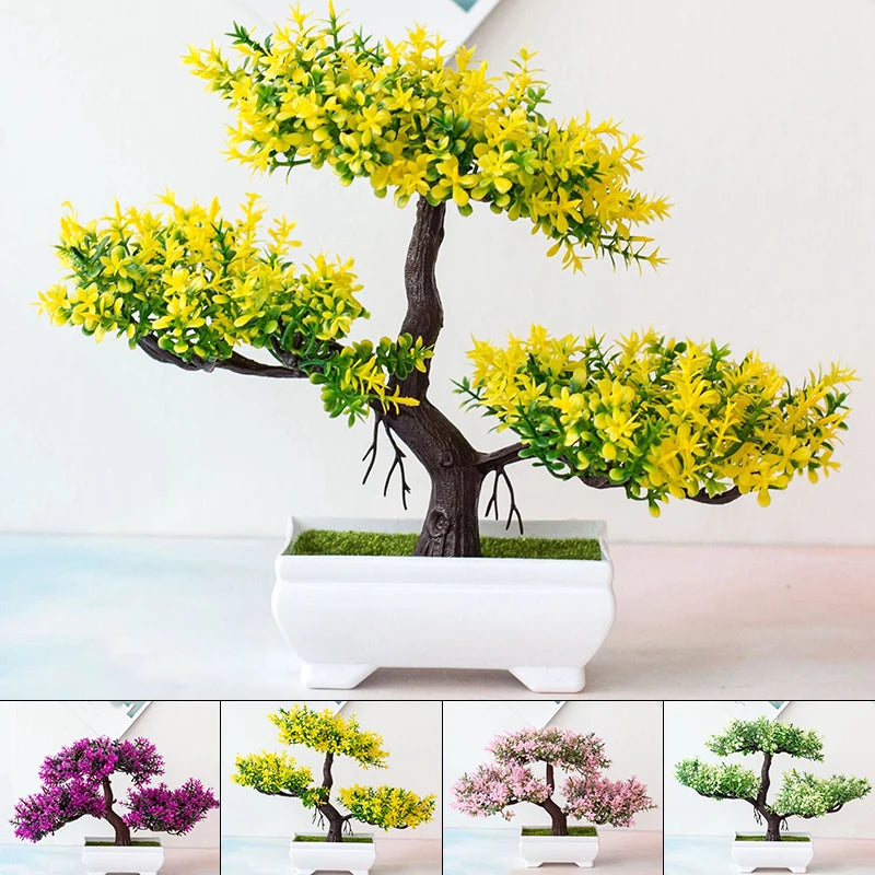 Plantas Artificiais Bonsai em Pequeno Vaso - Decoração para Casa e Festas