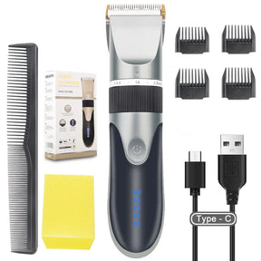 Máquina de Cortar Cabelo Profissional, Elétrica e Sem Fio, Recarregável, para Homens, Adultos e Crianças