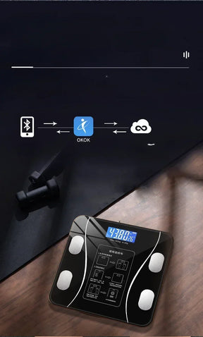 Balança Eletrônica Inteligente para Gerenciamento Corporal e Perda de Gordura, Bluetooth, Ultraprecisa
